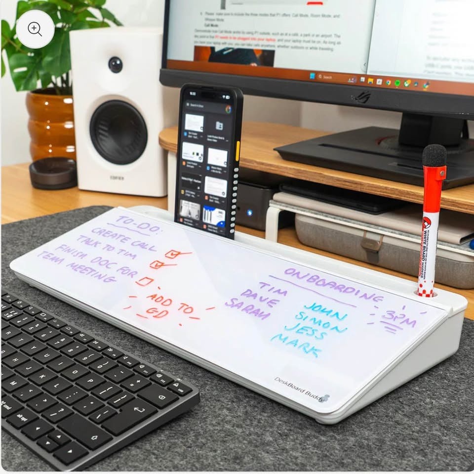 DeskBoard Buddy Desktop Whiteboard w/ Storage & Phone Stand - Wh - photo 2