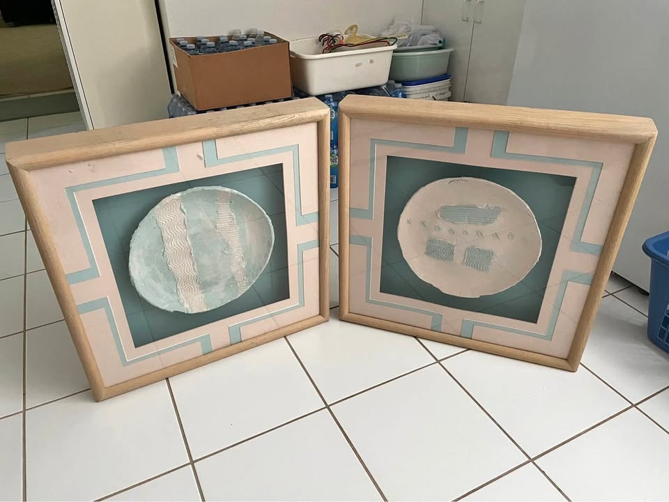 Set of 2 Textured Geometric Framed Art 🏆