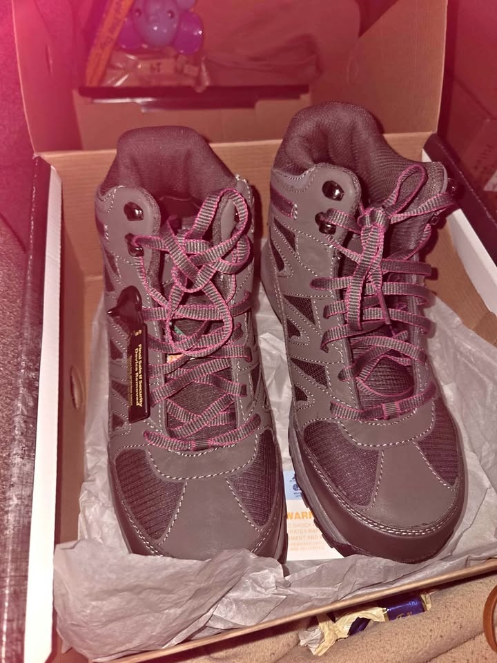 Gray & Pink Steel Toe Shoes - Women's Size 10