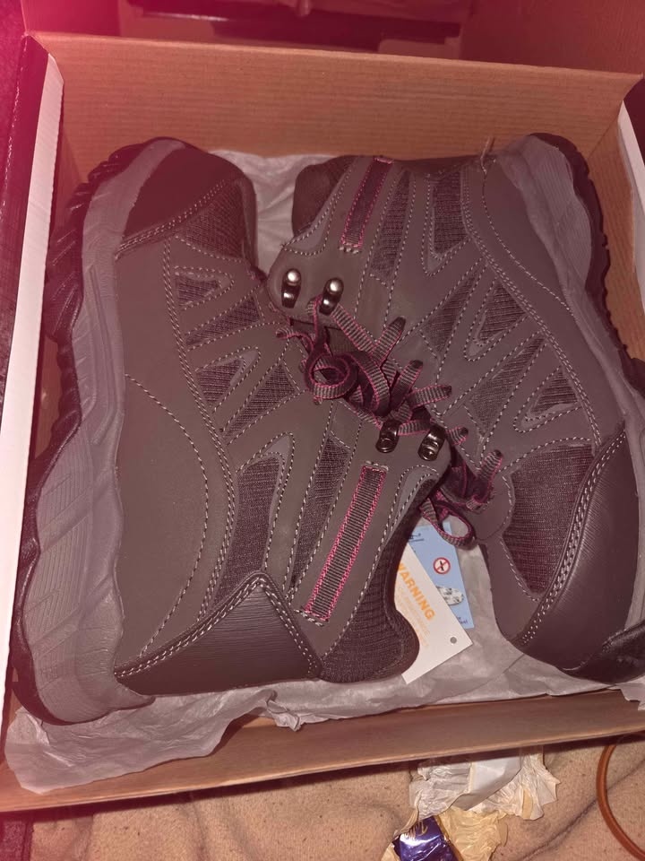 Gray & Pink Steel Toe Shoes - Women's Size 10 - photo 2