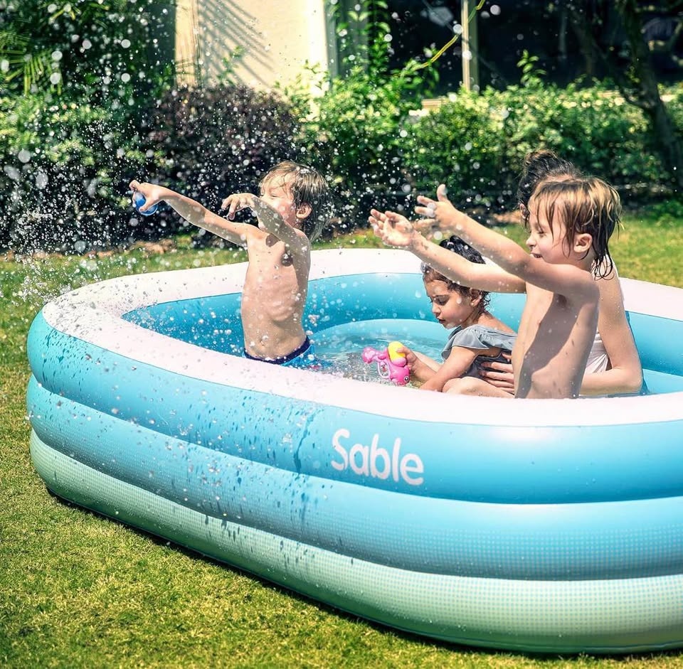 Sable Inflatable Pool, Family Swim Center Pool, 118" X 72" X 20" - photo 2