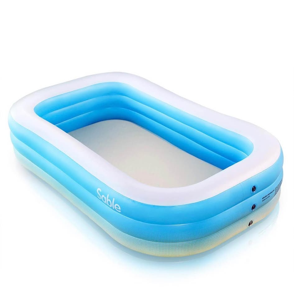 Sable Inflatable Pool, Family Swim Center Pool, 118" X 72" X 20" - photo 4