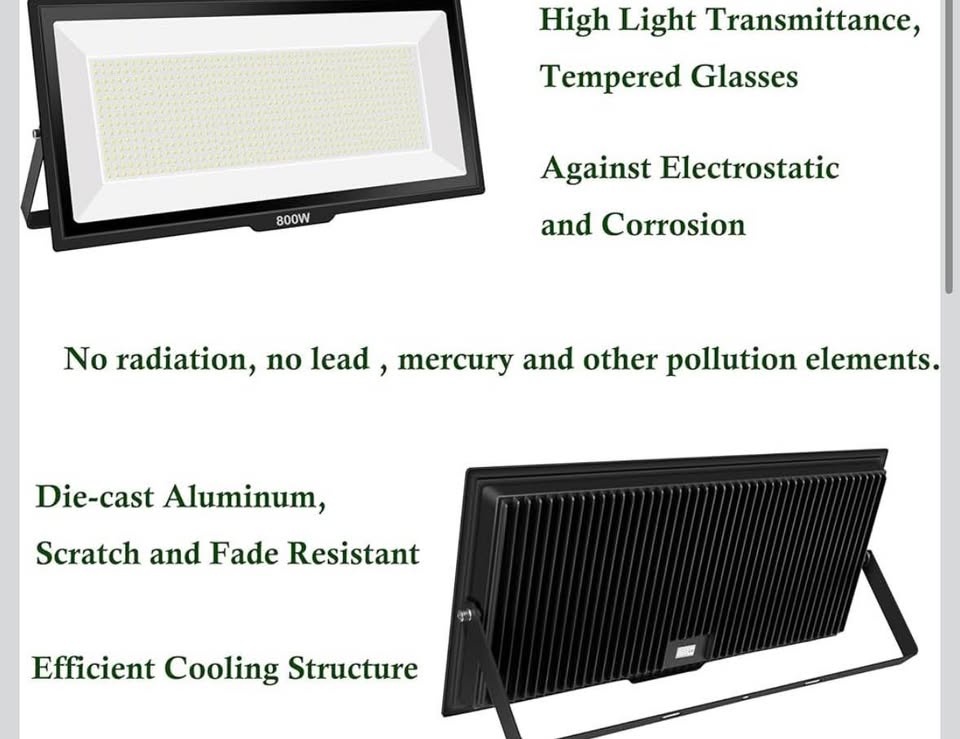 800w LED Flood Light - 3500W Equivalent, Waterproof - photo 3