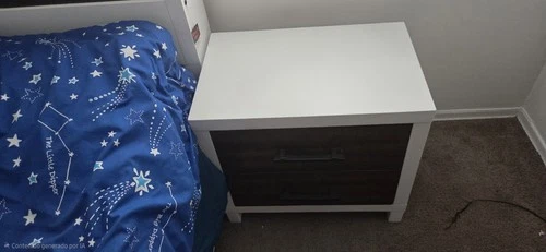Modern White & Dark Brown Wood Bedroom Set - photo 4
