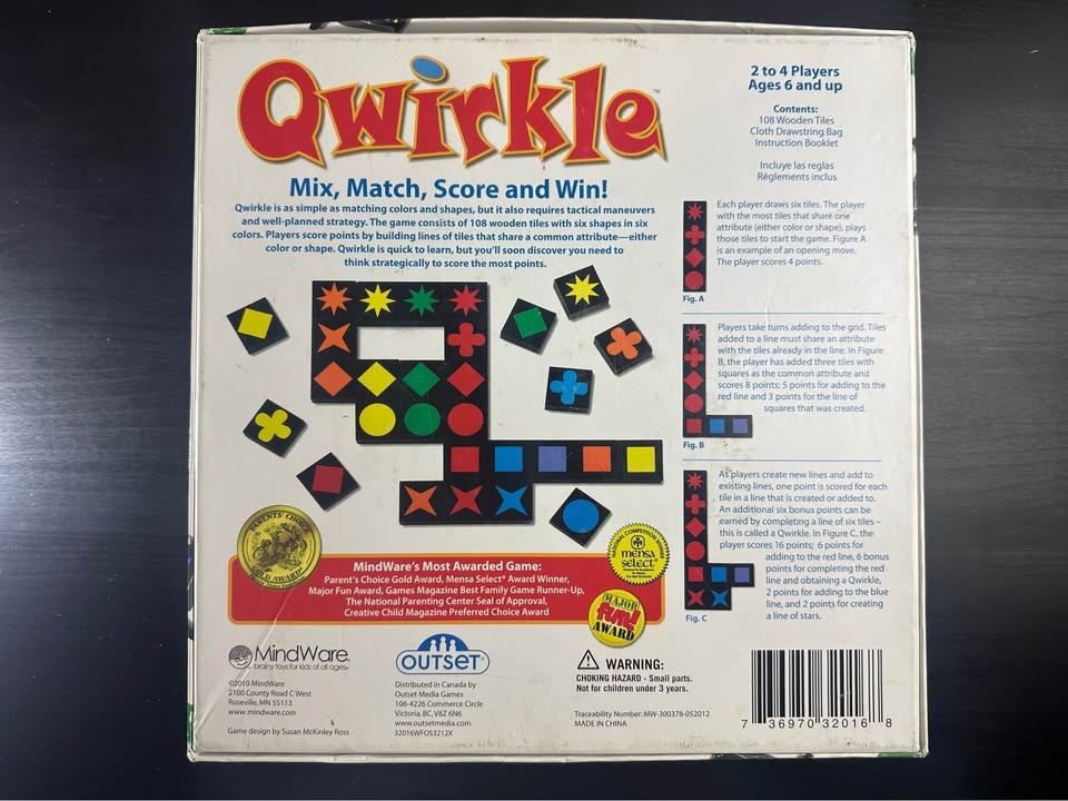 Qwirkle - Complete (minus instructions) & Like New - photo 3