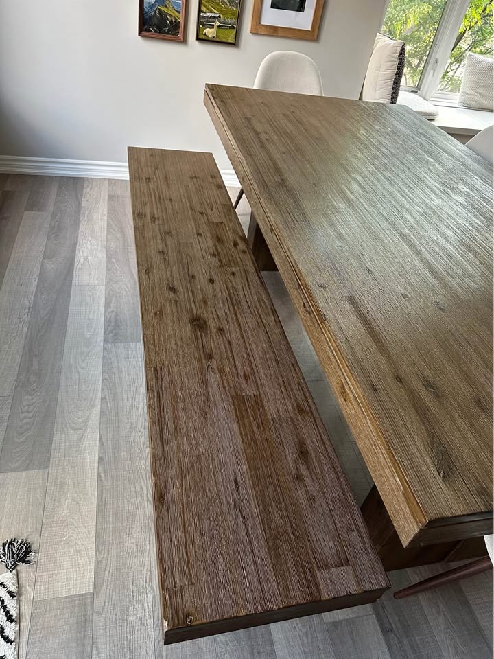 Dining table with matching bench and 4 chairs - photo 4