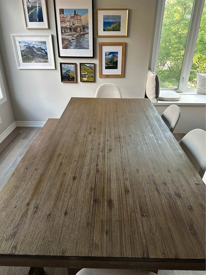 Dining table with matching bench and 4 chairs - photo 5