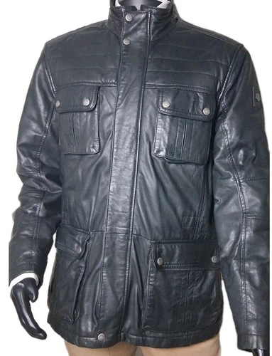 Milestone Mens Black Full Zip Lamb Leather Biker Jacket - photo 2