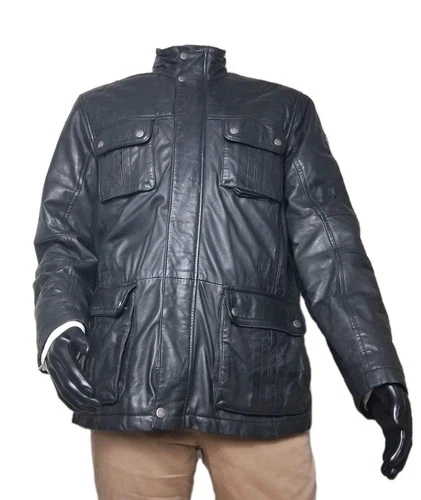 Milestone Mens Black Full Zip Lamb Leather Biker Jacket - photo 4