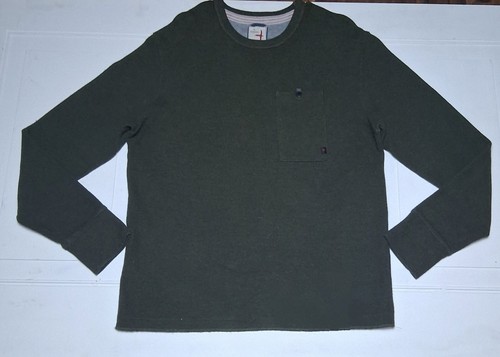 Relwen Micro Waffle Thermal Crew Pullover Sweatshirt Men's L Oli