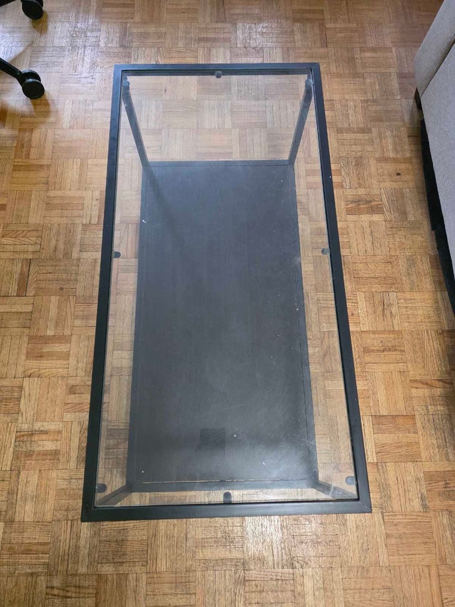 MOVING SALE - IKEA Glass top coffee table black frame - photo 2