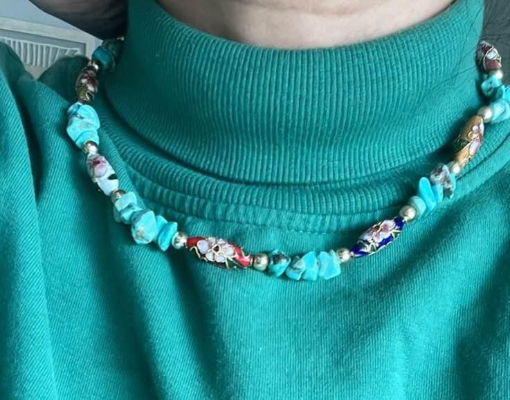 Handmade Turkish Turquoise & Silver Necklace - photo 2