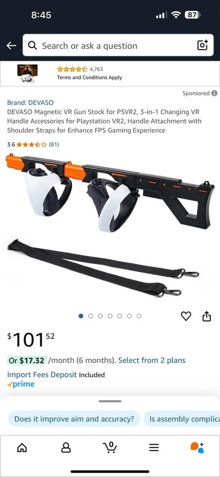 PSVR 2 - GUN STOCK