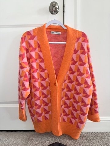 Zara Geometric Print Oversized Cardigan Sweater - photo 2
