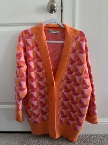 Zara Geometric Print Oversized Cardigan Sweater - photo 3