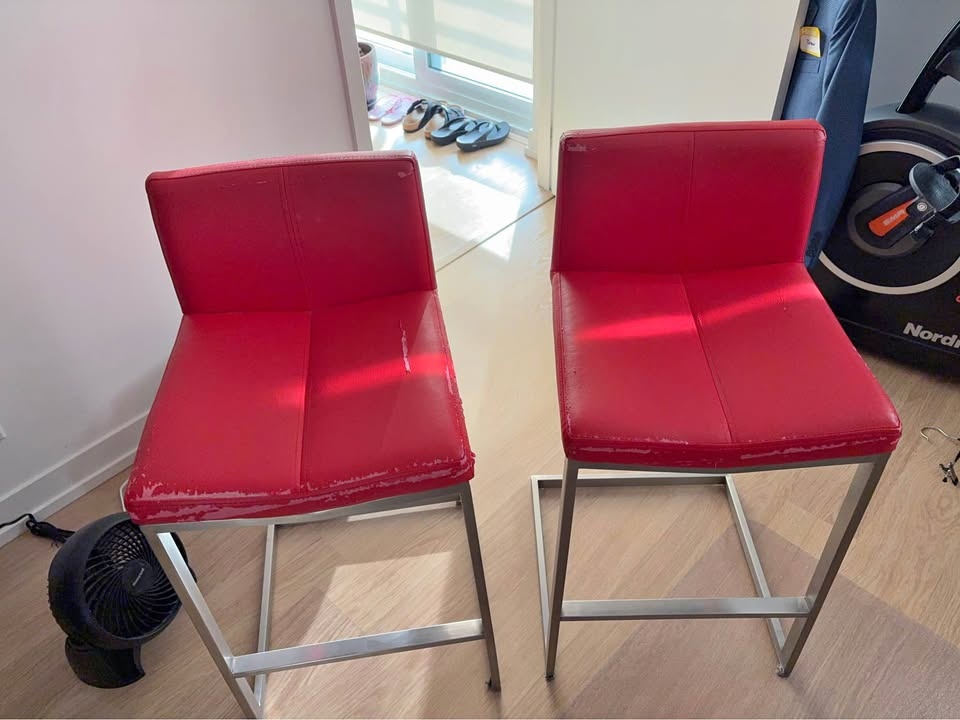 Set of Red Barstools