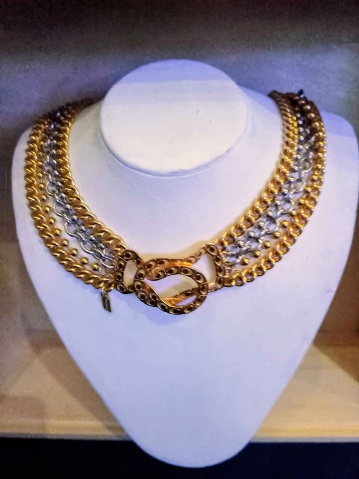 Coach Silver & Gold Tone 5-Tier Choker Necklace - photo 2