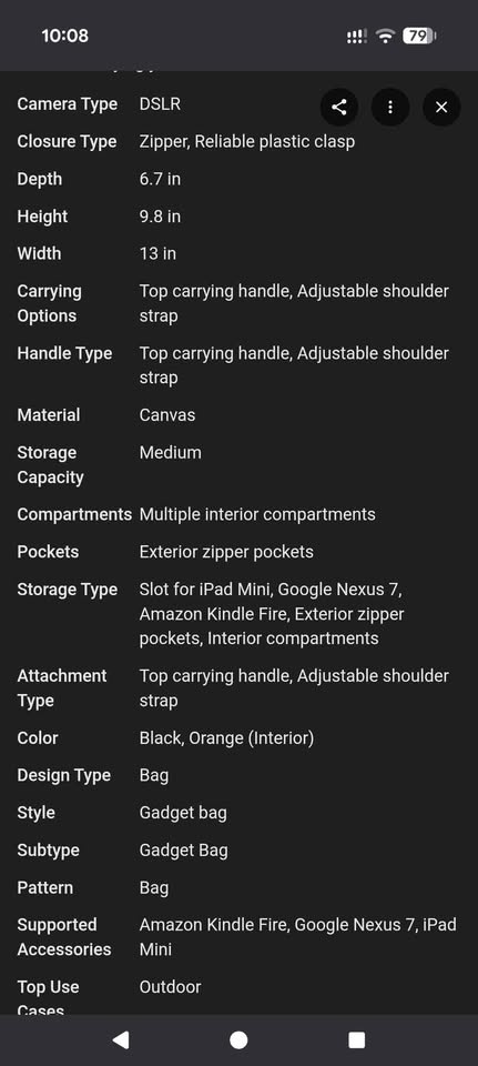🏆Brand new Amazon Basics DSLR Camera Bag - Medium - photo 5