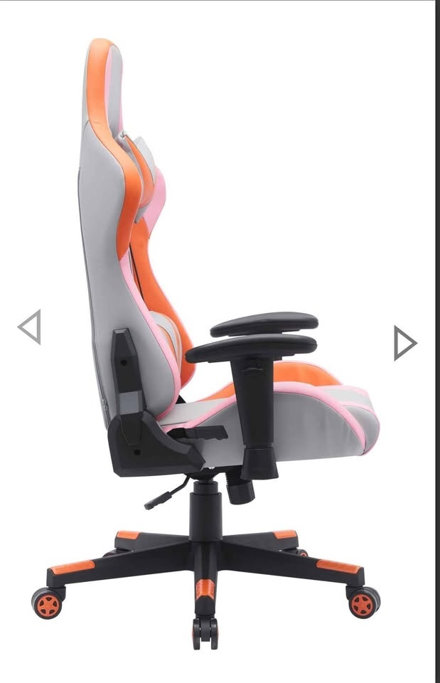 White Gaming Chair with Red Stripes - photo 3