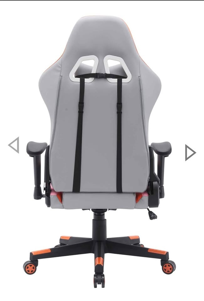 White Gaming Chair with Red Stripes - photo 4