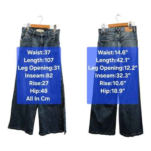 Seventy + Mochi "Bay" Side Snap Wide Leg Jeans W27 🏆 - photo 2