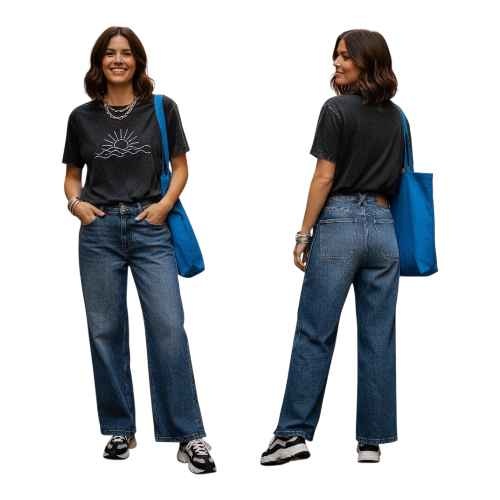 Seventy + Mochi "Bay" Side Snap Wide Leg Jeans W27 🏆 - photo 4