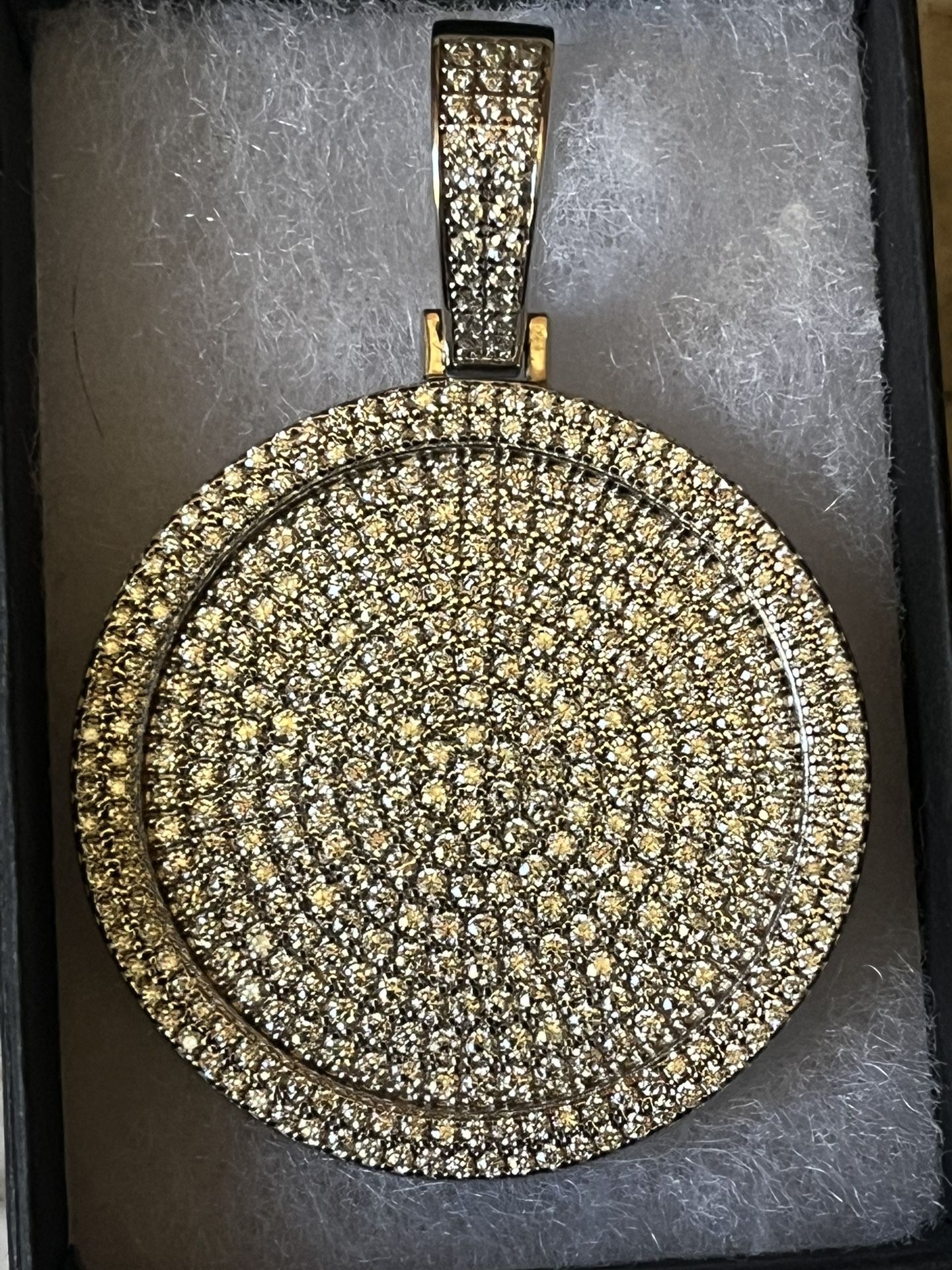 Silver Medallion 925 Pure Silver With Moissanite Diamonds