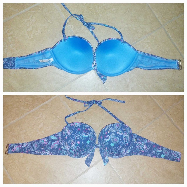 La Vie en Rose Aqua Bikini Top - Size Large