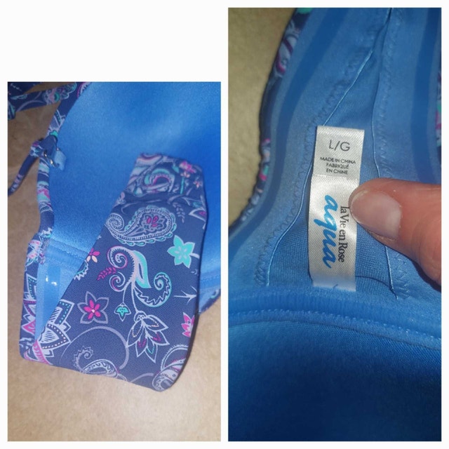 La Vie en Rose Aqua Bikini Top - Size Large - photo 2