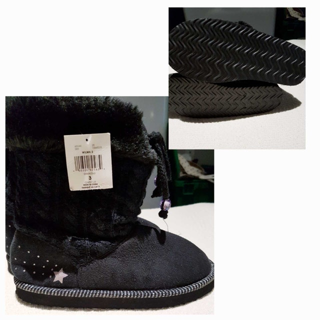 New Kids Black Boots Size 3
