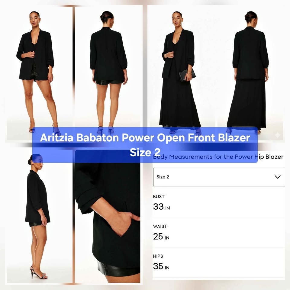 Aritzia Babaton Power Open Front Blazer Size 2 🏆