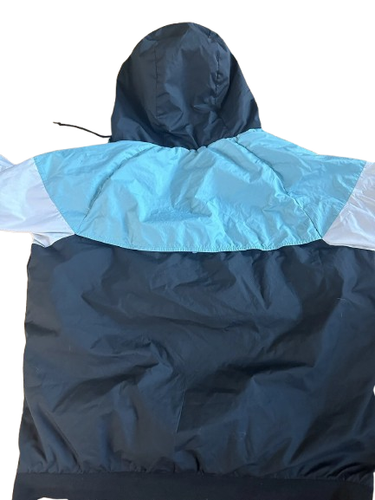 Nike Windbreaker Jacket Full Zip Colorblock Hood Blue Black Grey - photo 4