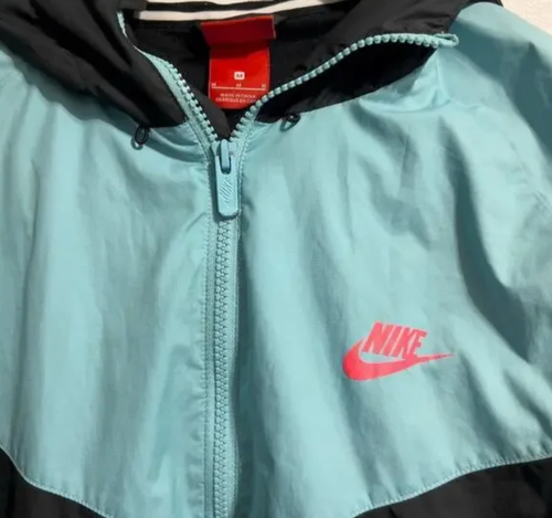 Nike Windbreaker Jacket Full Zip Colorblock Hood Blue Black Grey - photo 5
