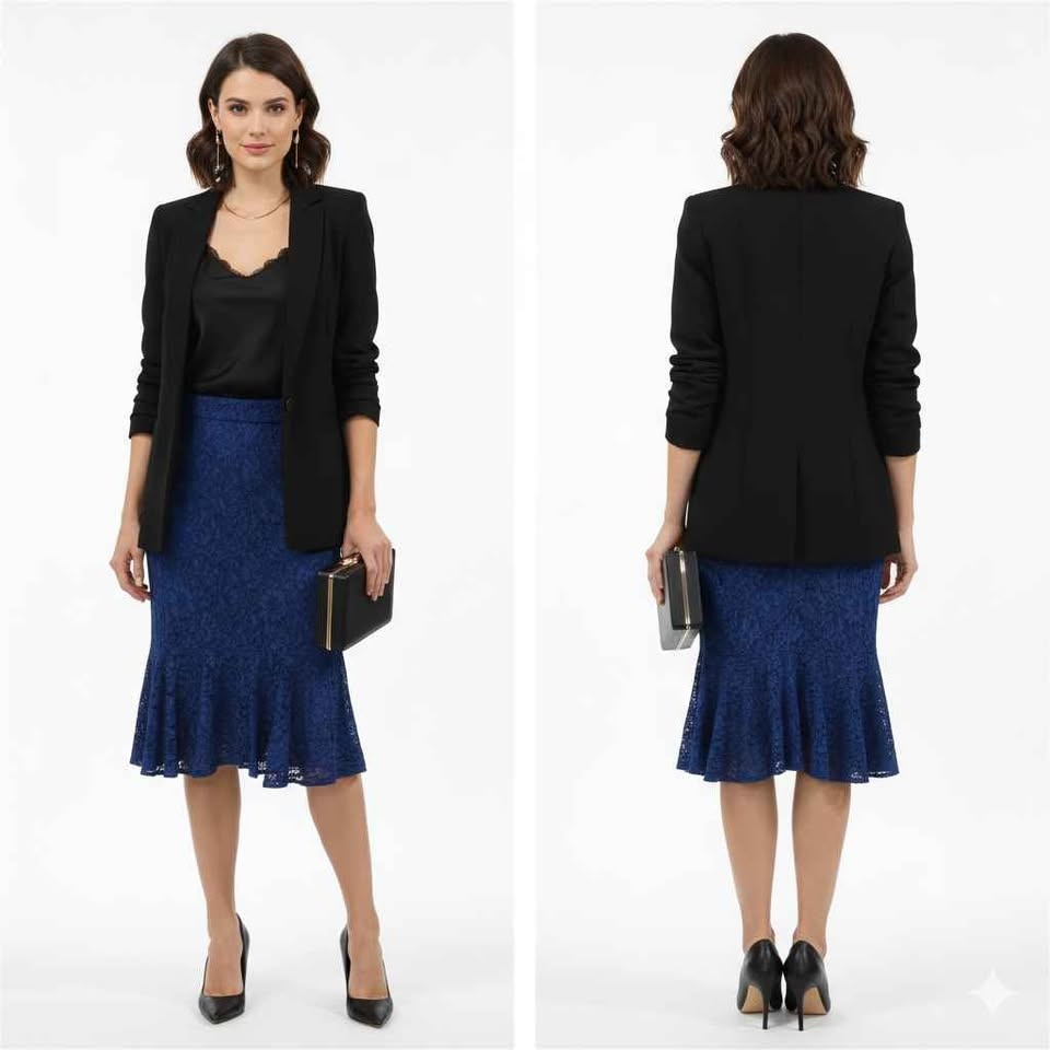 J.Crew Blue Floral Lace Flounce Hem Midi Skirt Size 0-2 🏆 - photo 5