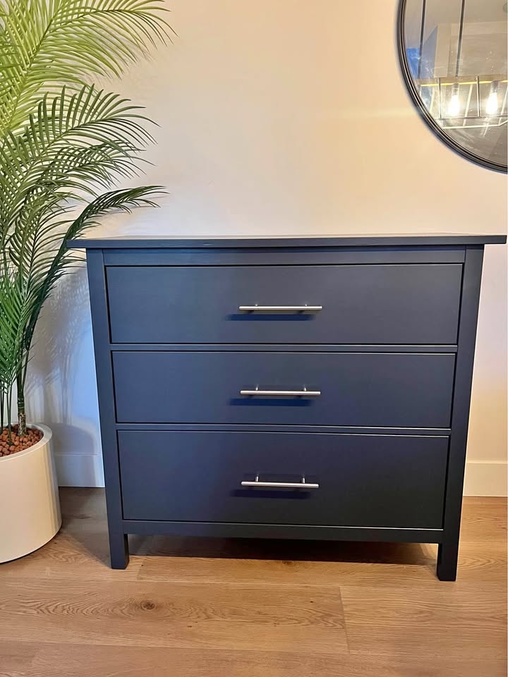 Refinished IKEA Hemnes Wood Dresser - Dark Charcoal
