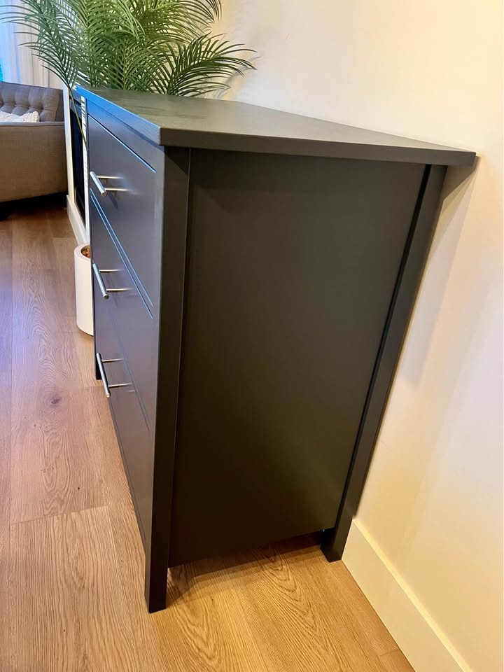 Refinished IKEA Hemnes Wood Dresser - Dark Charcoal - photo 3