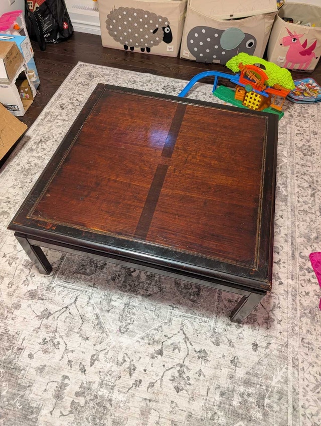 Antique Solid Wood Square Coffee Table