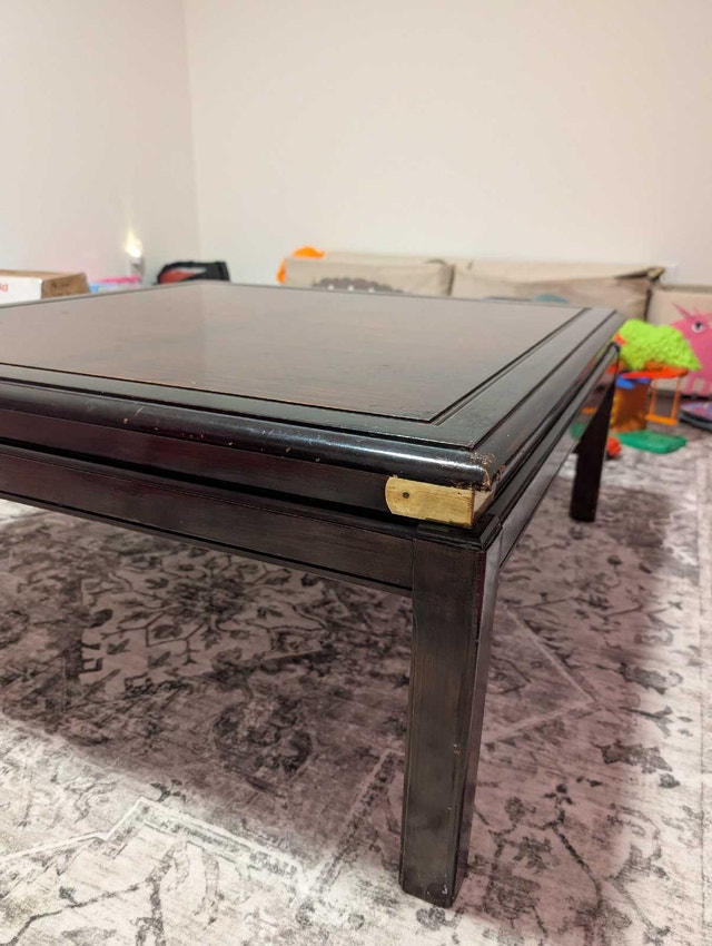 Antique Solid Wood Square Coffee Table - photo 2