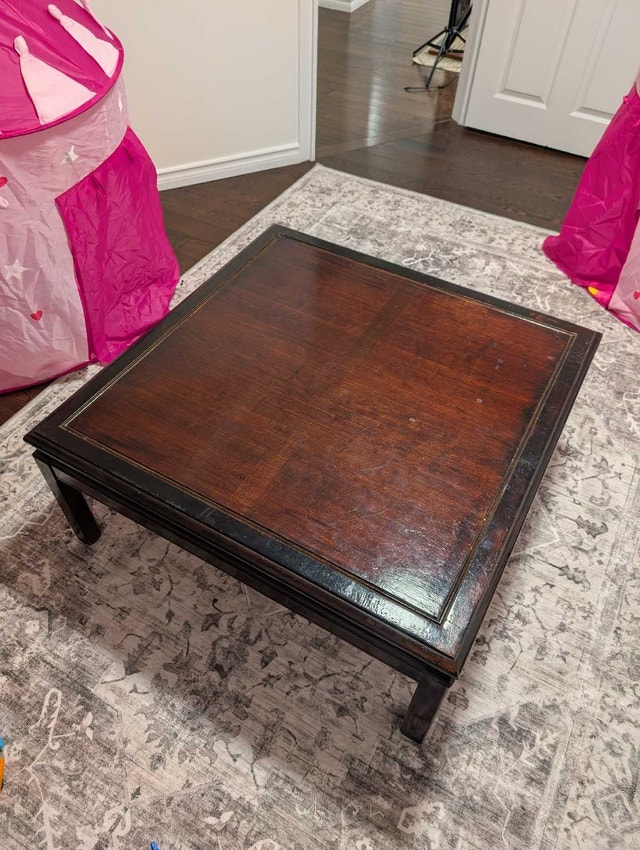 Antique Solid Wood Square Coffee Table - photo 3