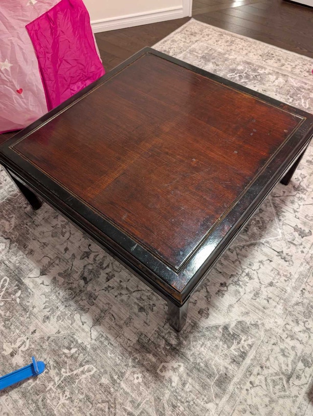 Antique Solid Wood Square Coffee Table - photo 4