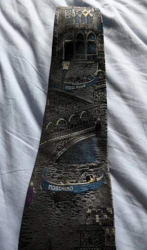Moschino 100% Silk Tie Venice Italy VINTAGE Made In Italy - photo 3