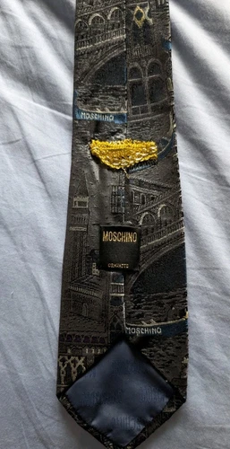 Moschino 100% Silk Tie Venice Italy VINTAGE Made In Italy - photo 5