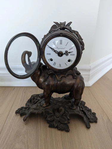 Imperial Brevettato Italy Bronze Elephant Clock - Antique, Runs - photo 4