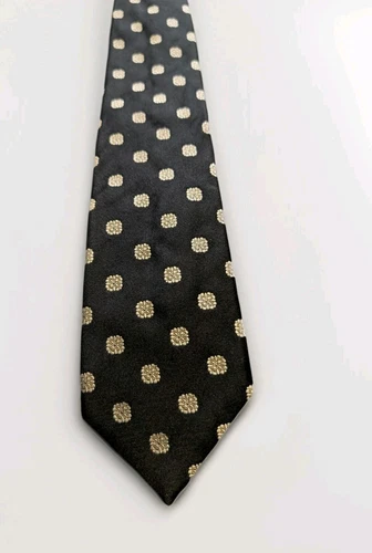 CANALI 100% Silk Tie Black VINTAGE Made In Italy