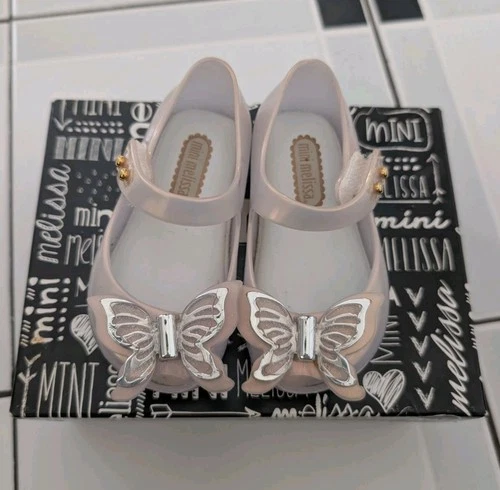 Mini Melissa Silver Butterfly Mary Jane Ultragirl Shoes US 5 Tod