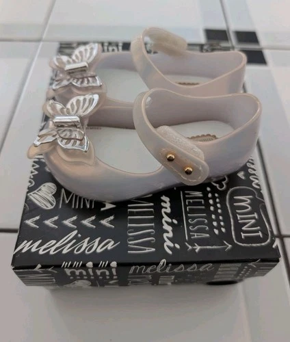 Mini Melissa Silver Butterfly Mary Jane Ultragirl Shoes US 5 Tod - photo 2