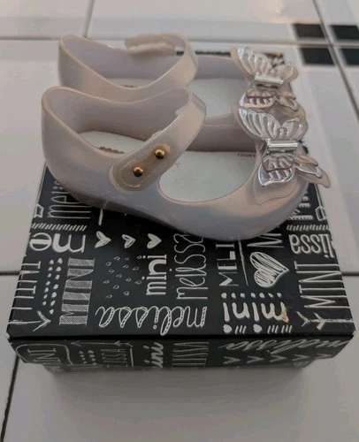 Mini Melissa Silver Butterfly Mary Jane Ultragirl Shoes US 5 Tod - photo 4
