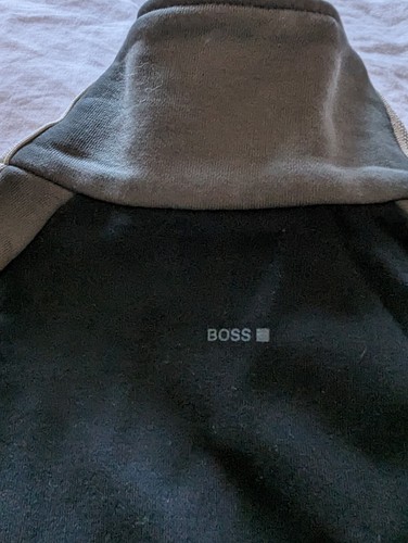 HUGO BOSS BLACK GREEN BEIGE Full Zip Sweater Sweatshirt Mens XL - photo 5
