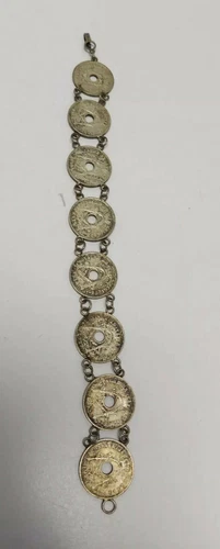 RARE BELGIUM 5 CES COIN BRACELET VINTAGE - photo 4