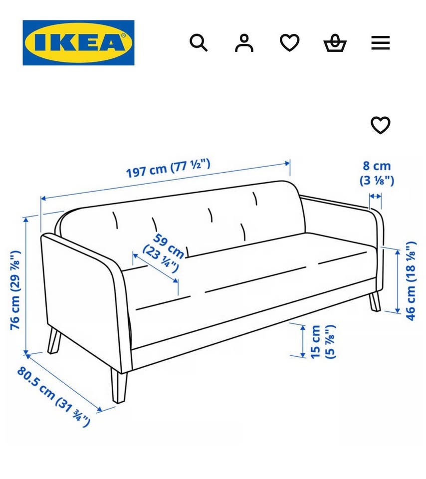 IKEA Sofa/ Couch LINANÄS - photo 2